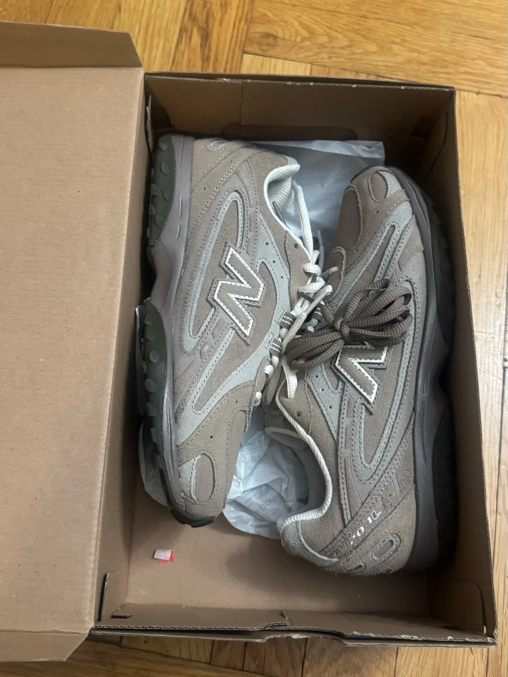 New Balance Men's Taupe Suede & Mesh Sneakers